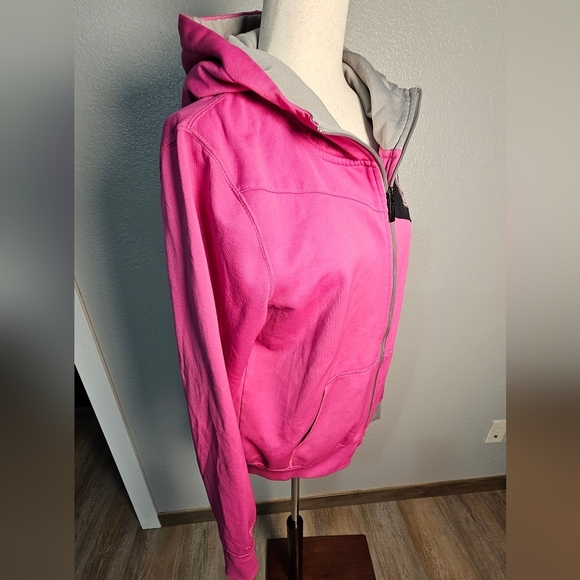 Girls Volcom Pink and Black Hooded Jacket with logos XL - Picture 6 of 11